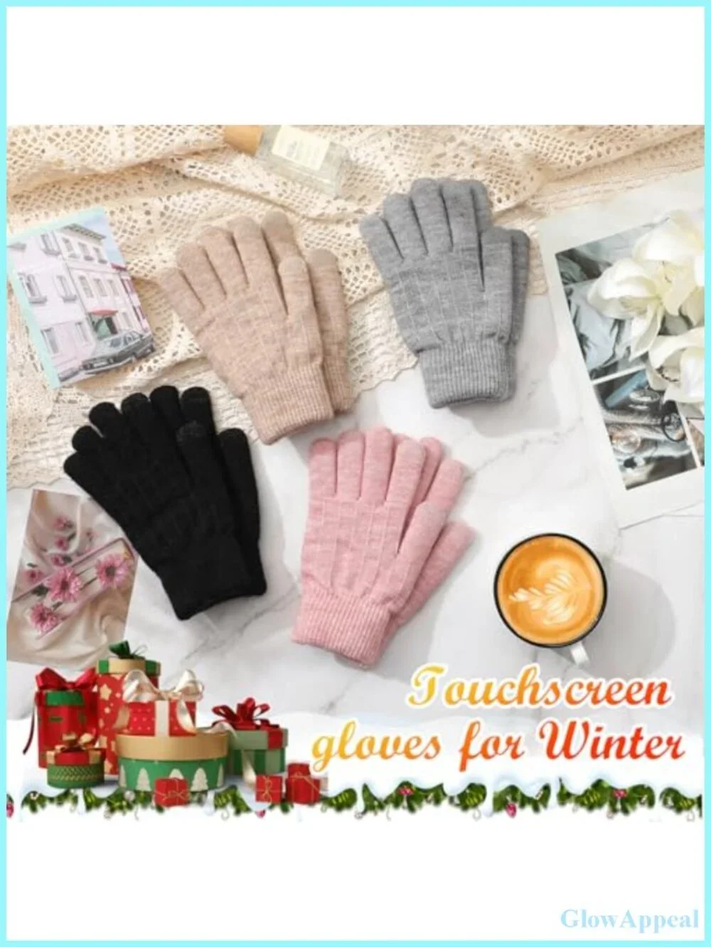 4 Pairs Winter Gloves Women Touchscreen Cold Weather